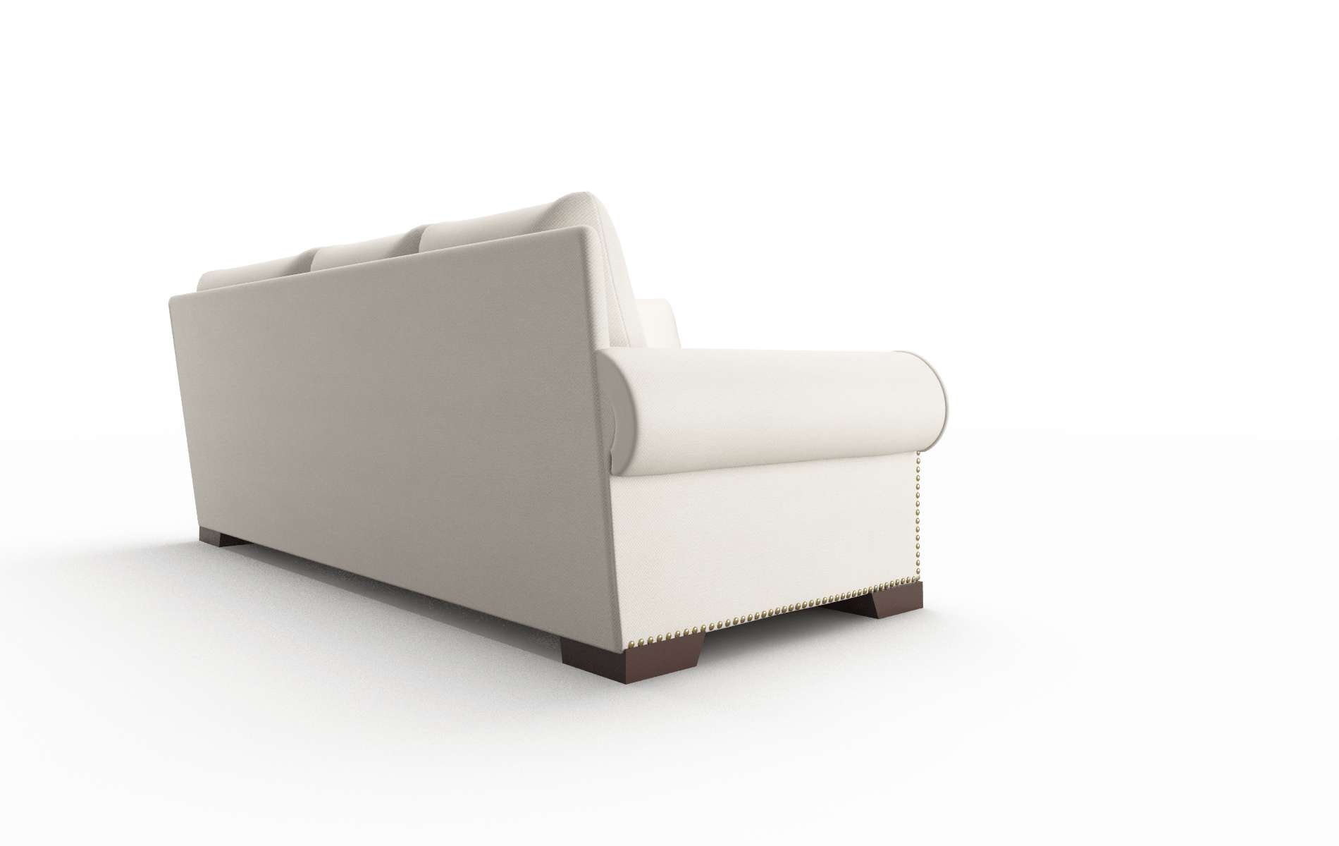 James Malibu Linen Sectional espresso legs 3