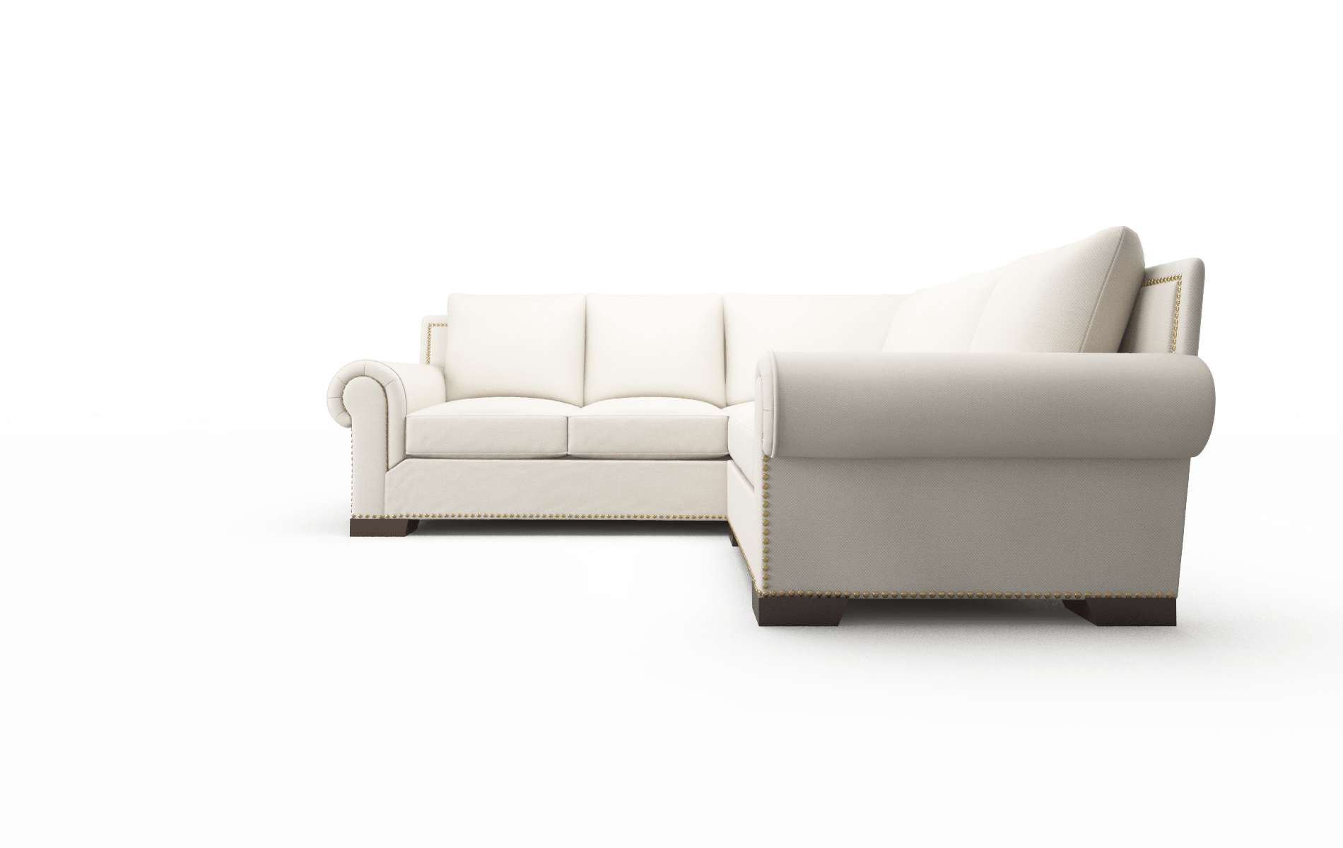James Malibu Linen Sectional espresso legs 5