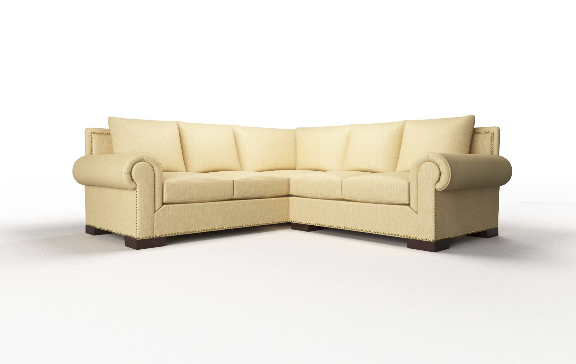 James Malibu Maize Sectional espresso legs 1