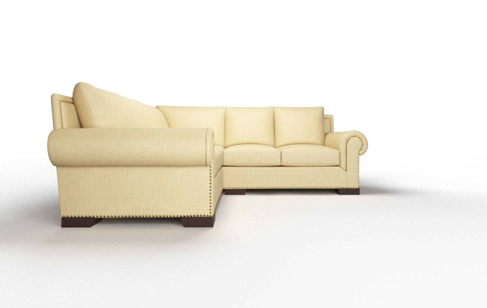 James Malibu Maize Sectional espresso legs 2