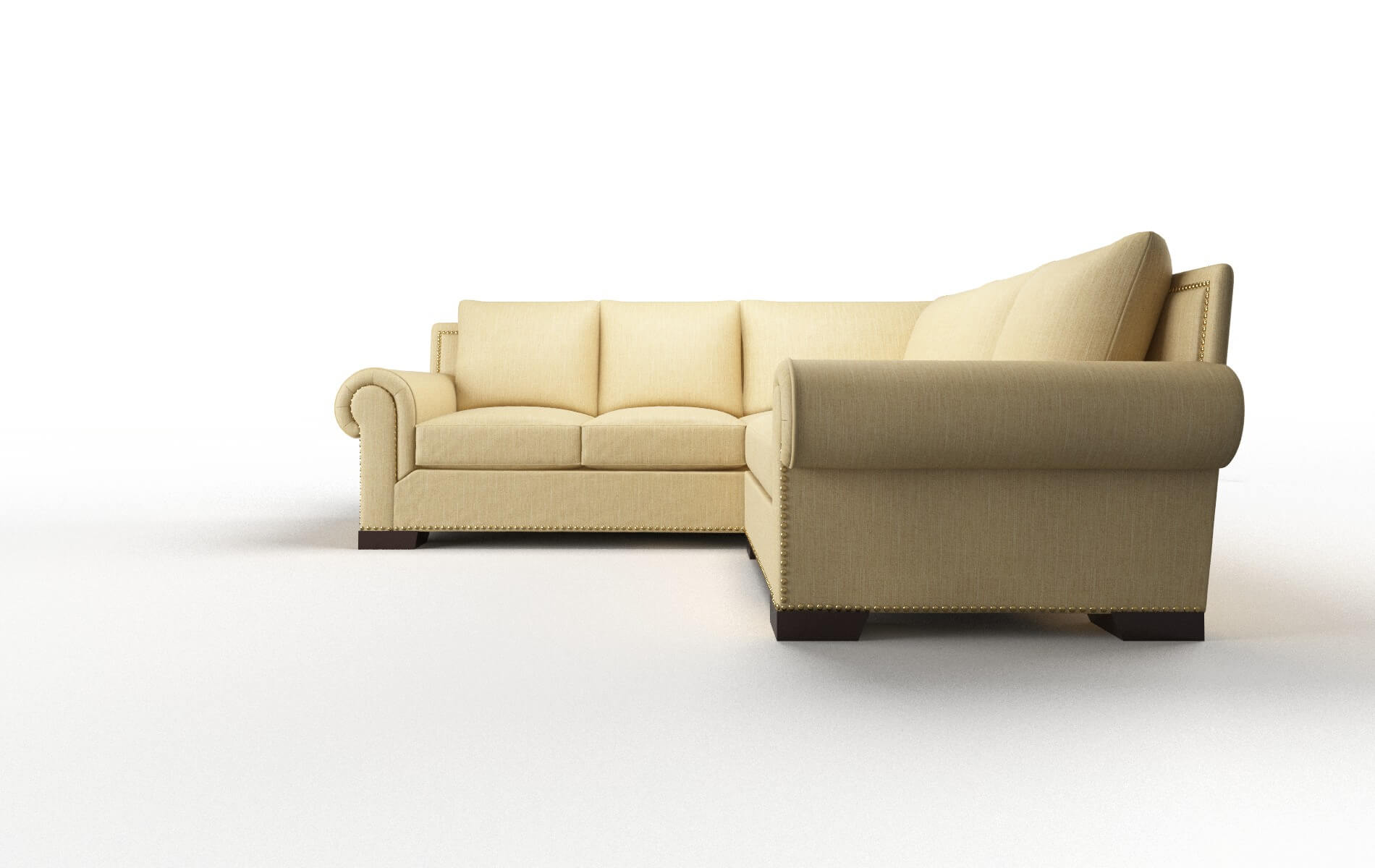 James Malibu Maize Sectional espresso legs 5