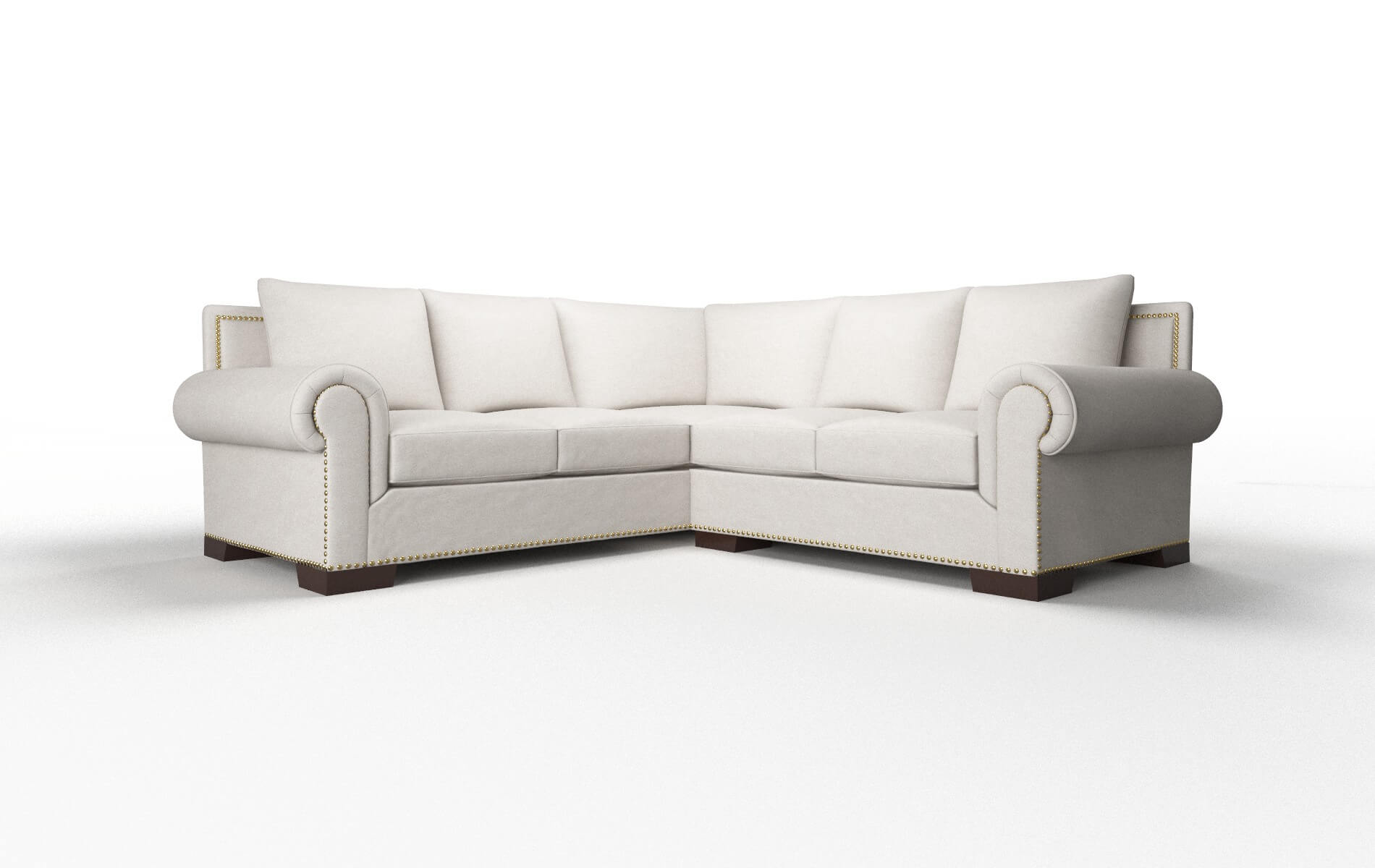 James Noble Grey Sectional espresso legs 1