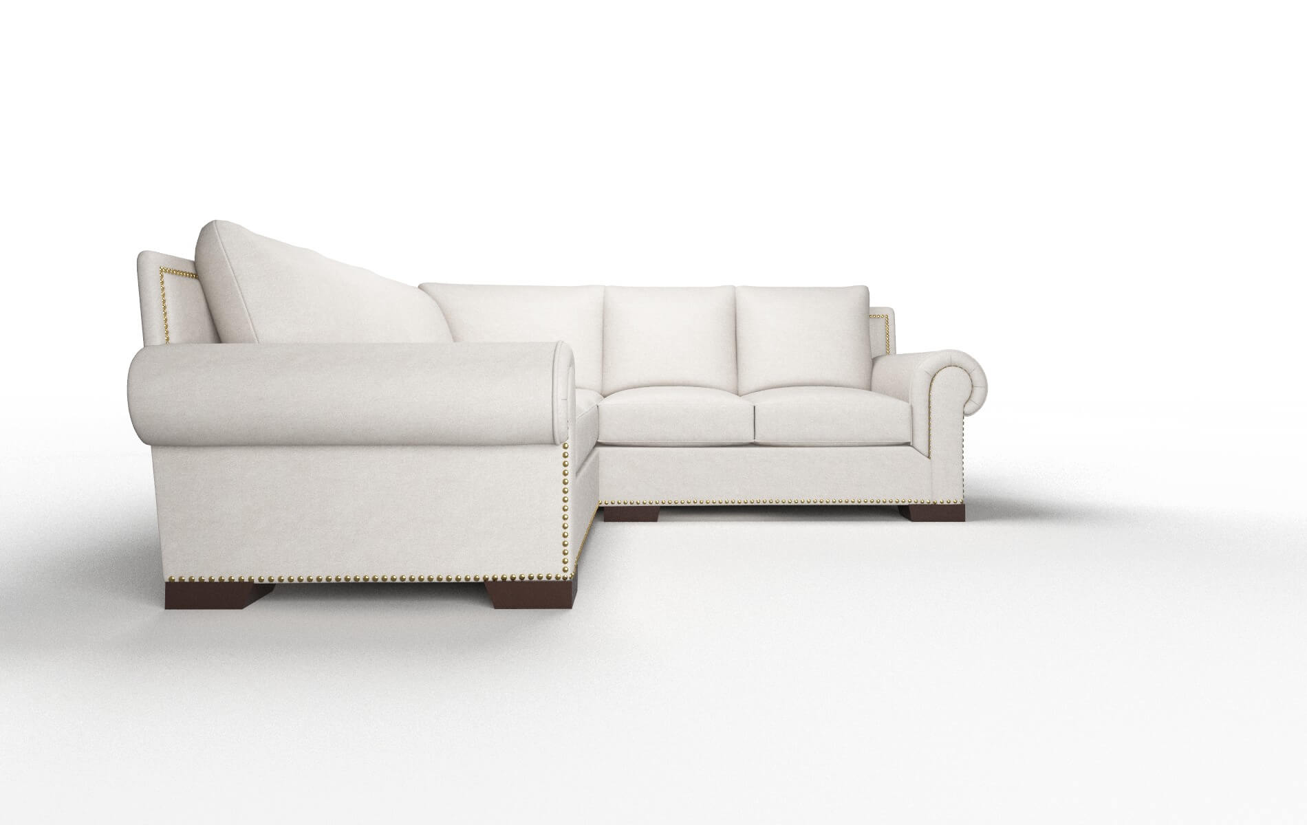 James Noble Grey Sectional espresso legs 2