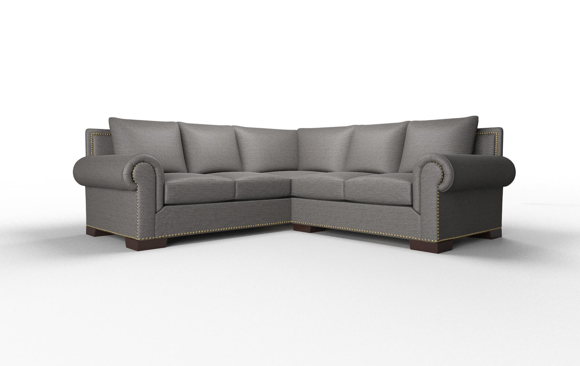 James Oscar Charcoal Sectional espresso legs 1