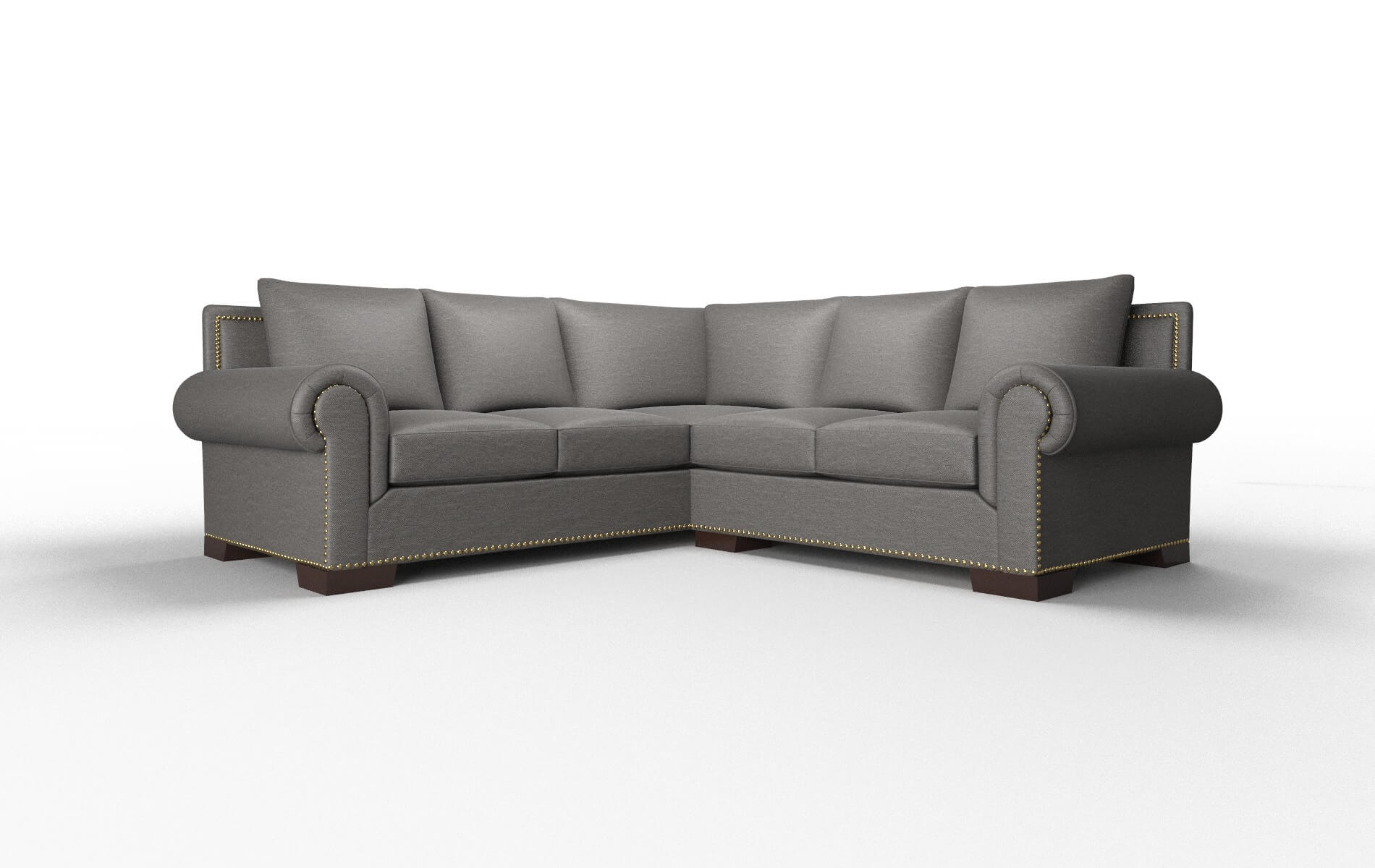 James Oscar Grey Sectional espresso legs 1