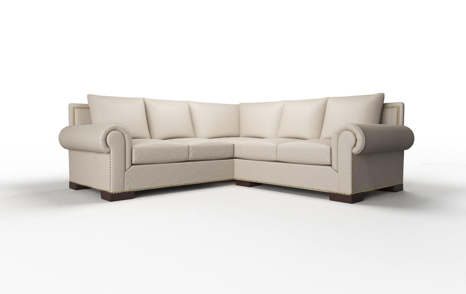 James Oscar Linen Sectional espresso legs 1