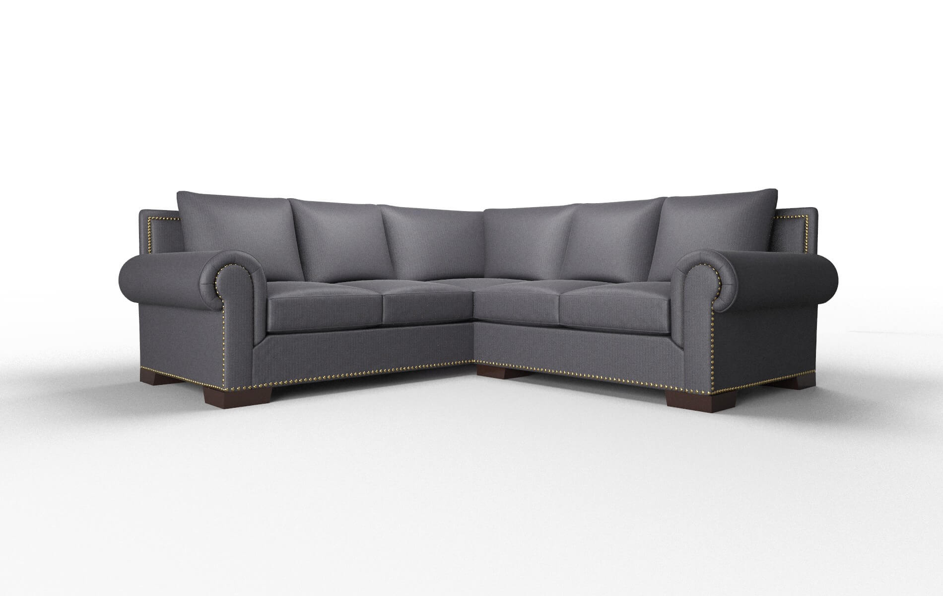 James Parker Charcoal Sectional espresso legs 1