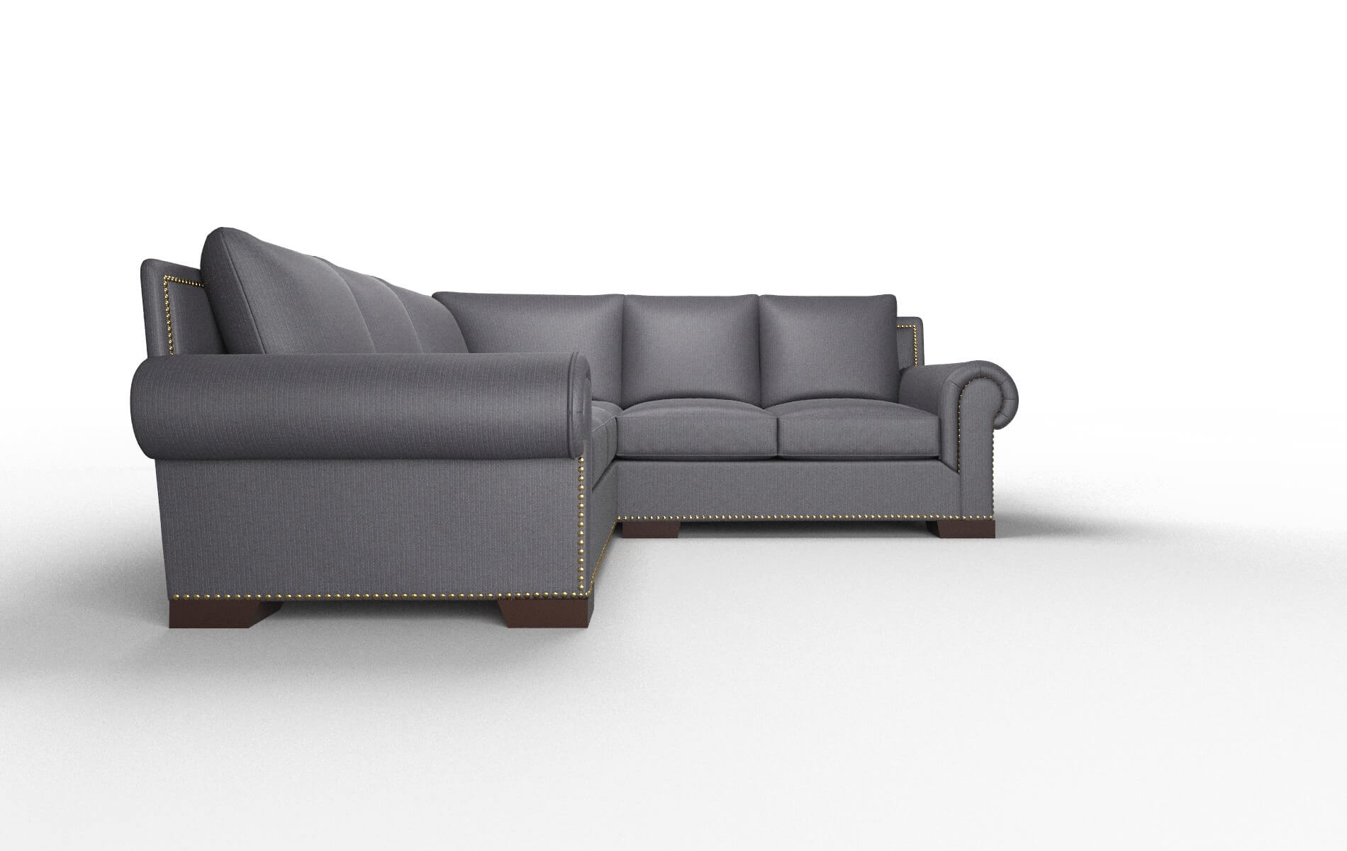 James Parker Charcoal Sectional espresso legs 2