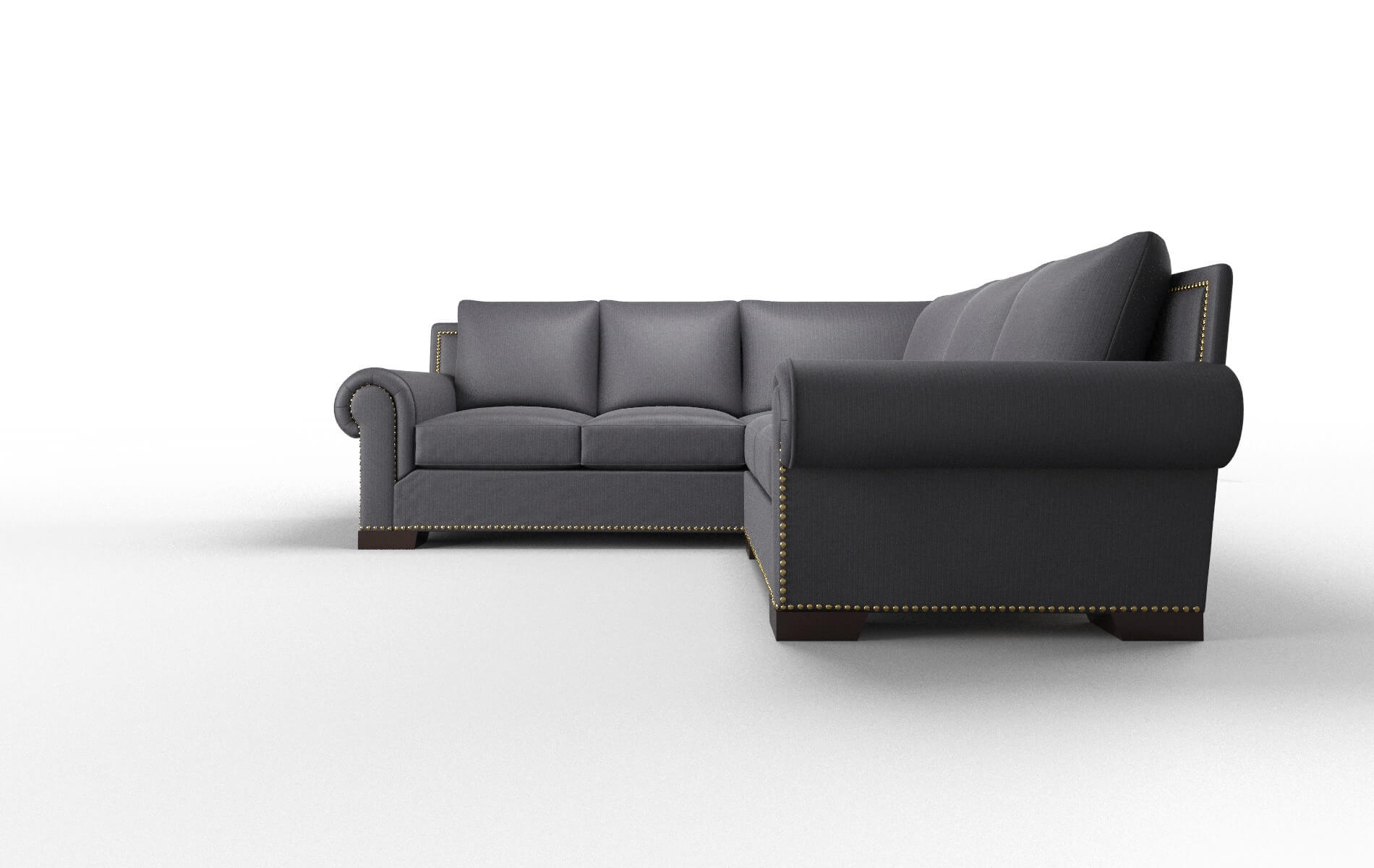 James Parker Charcoal Sectional espresso legs 5