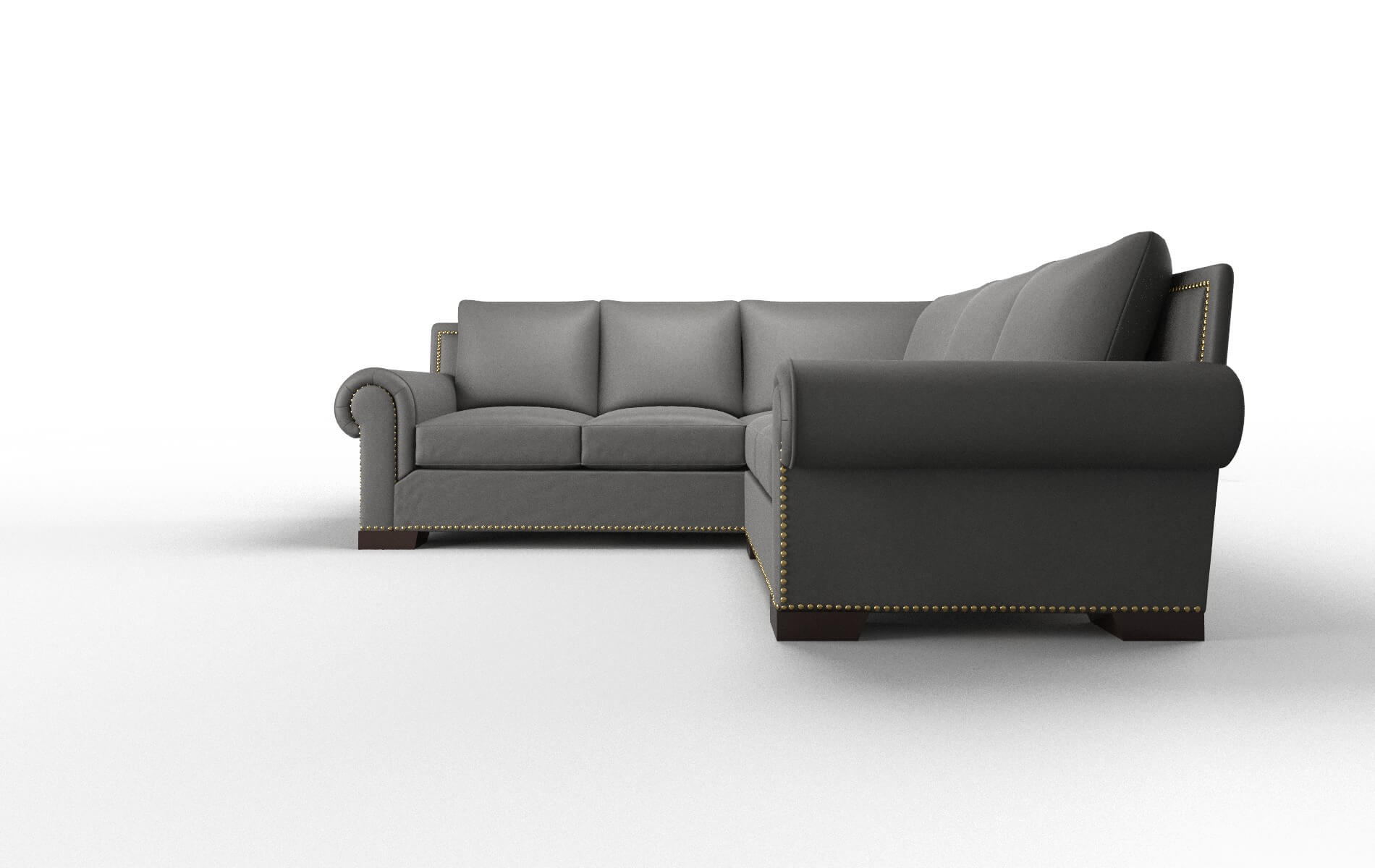 James Rocket Charcoal Sectional espresso legs 5