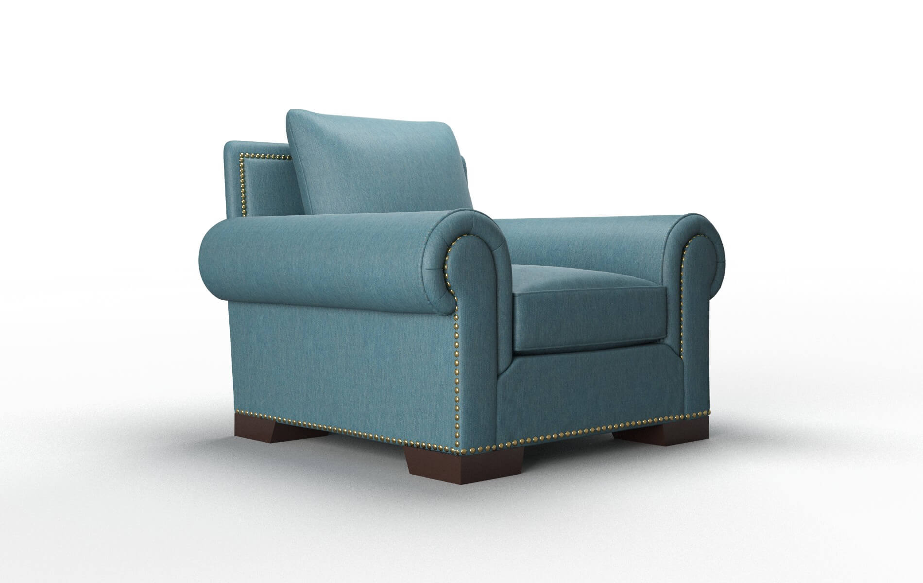James Royale Electric_blue Chair espresso legs 2