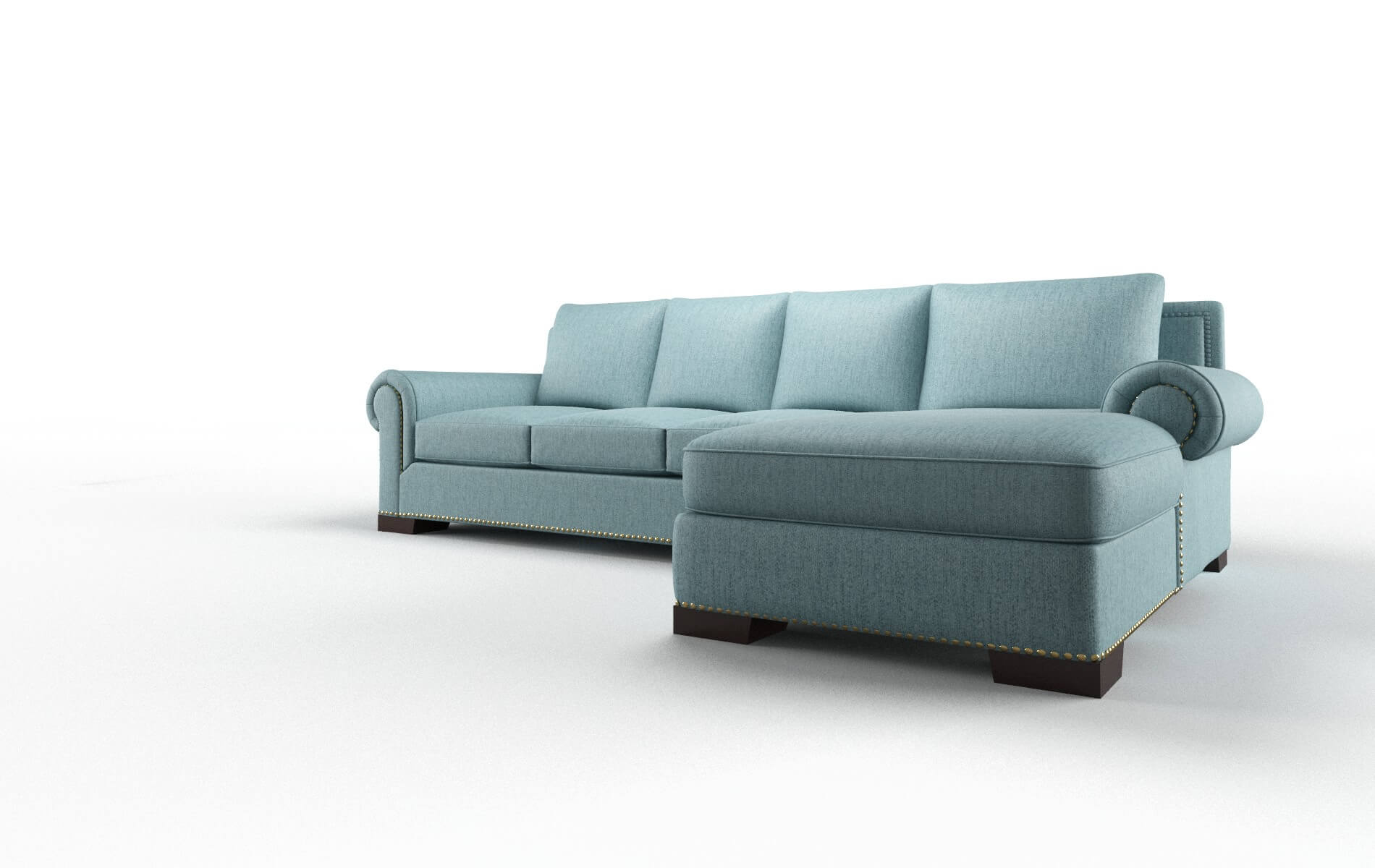 James Sasha Teal Panel espresso legs 4