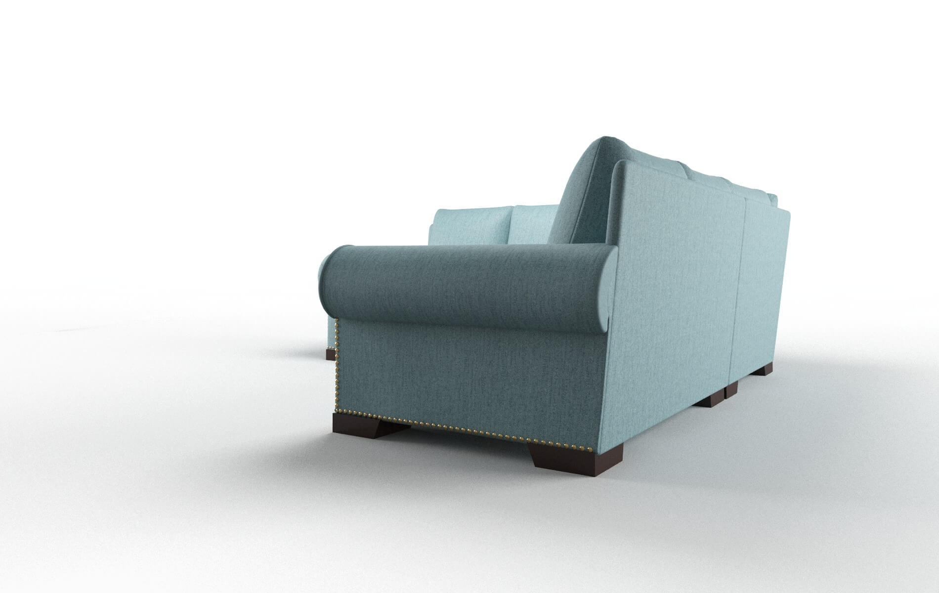 James Sasha Teal Sectional espresso legs 4