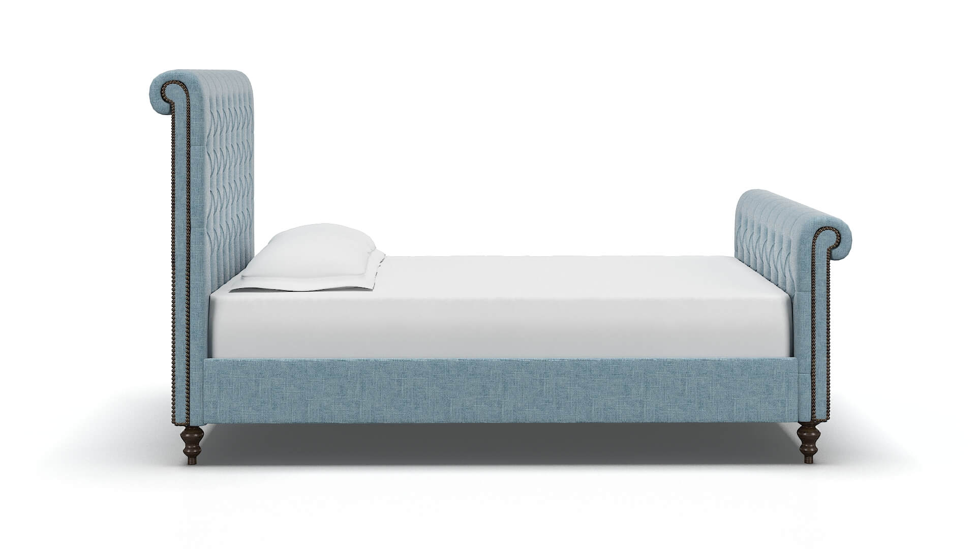Kaila Atlas Turquoise Bed espresso legs 3