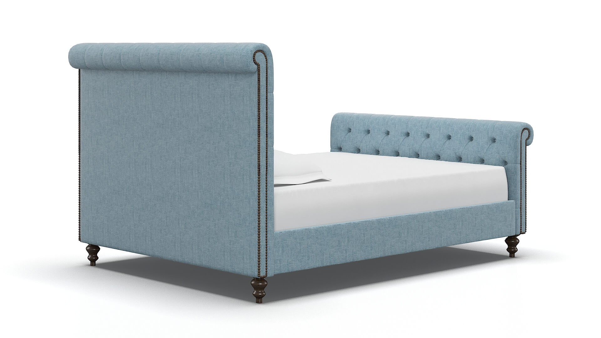 Kaila Atlas Turquoise Bed espresso legs 4