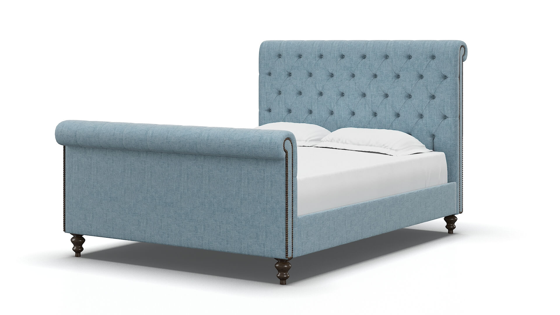 Kaila Atlas Turquoise Bed espresso legs 5
