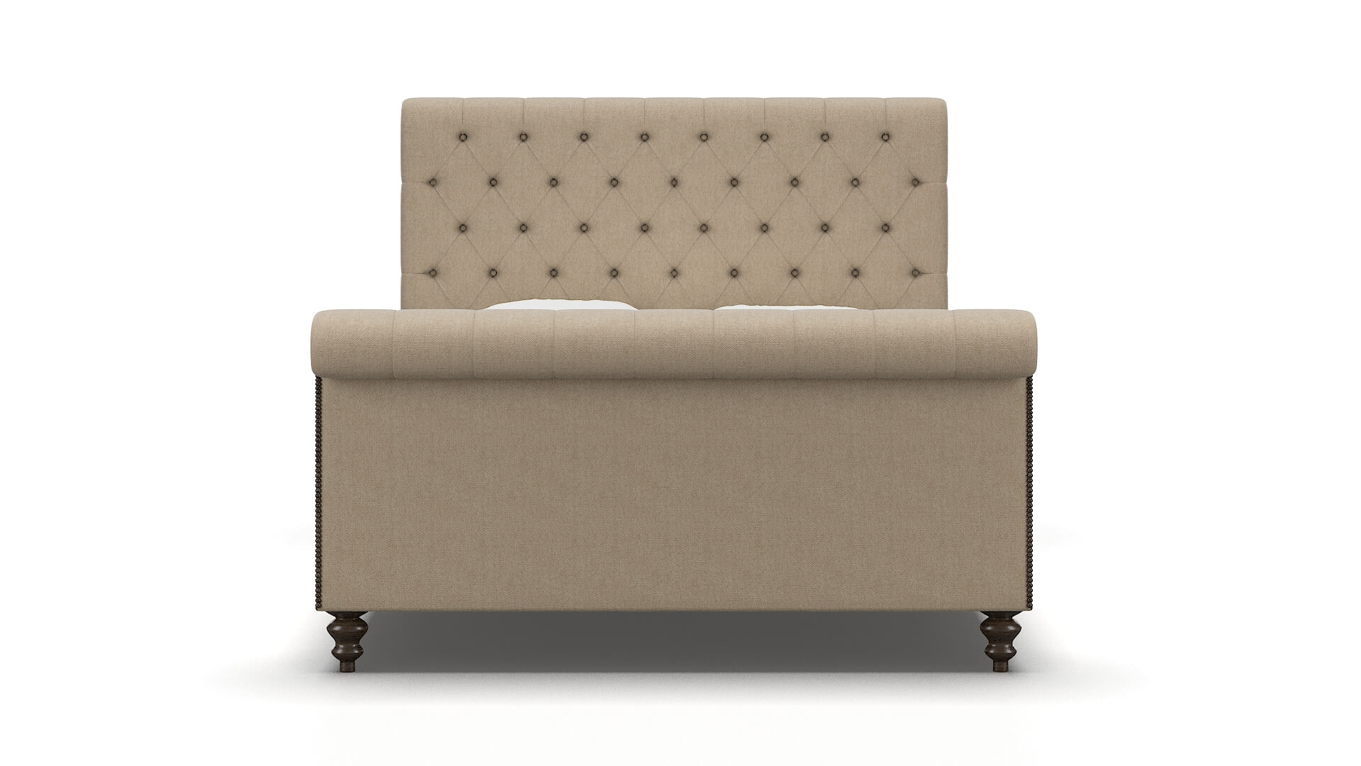 Kaila Avenger Burlap Bed espresso legs 1