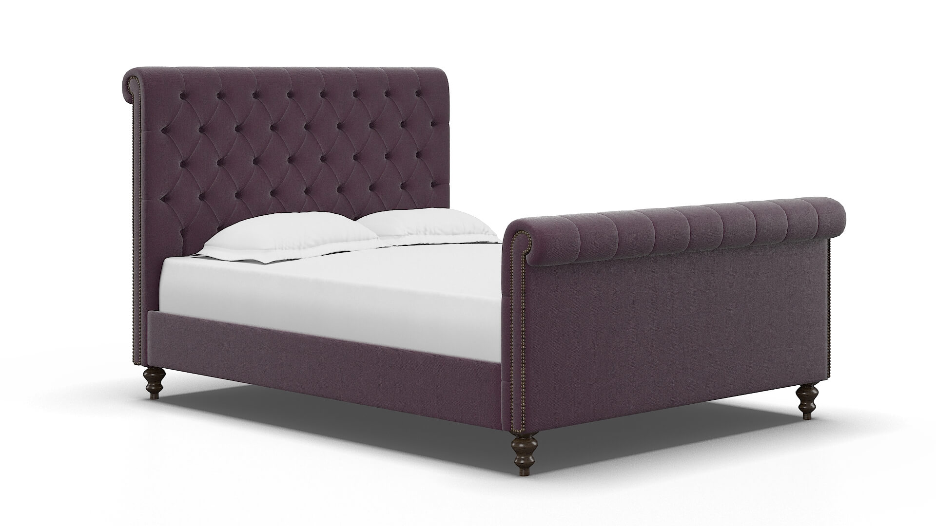 Kaila Bella Aubergine Bed espresso legs 2