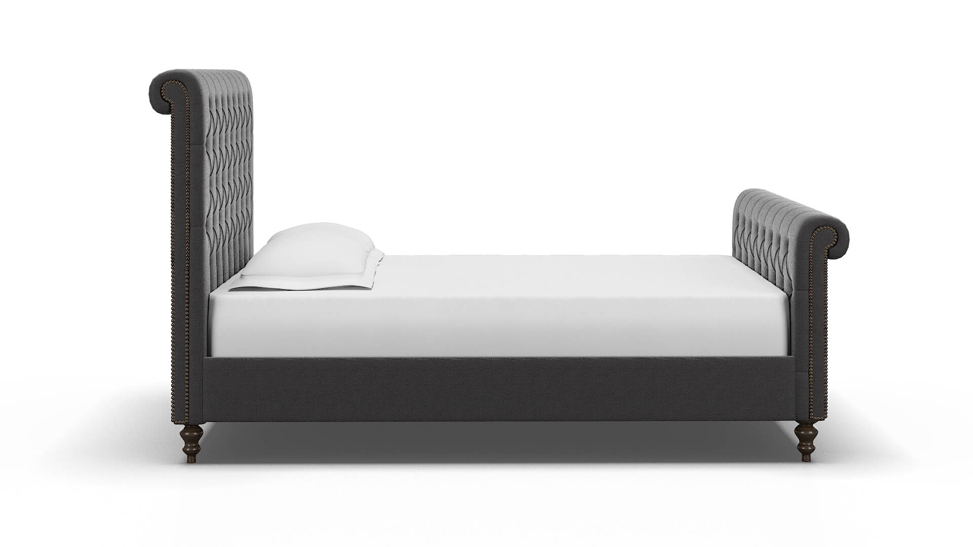 Kaila Catalina Charcoal Bed espresso legs 3