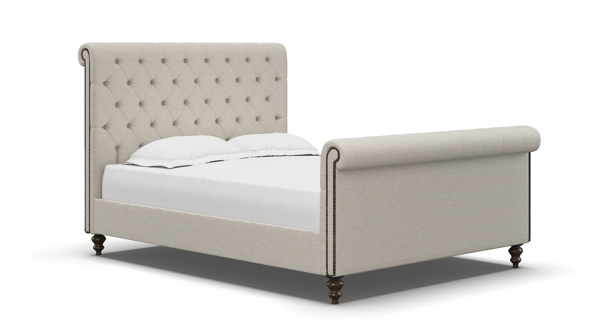 Kaila Catalina Linen Bed espresso legs 2