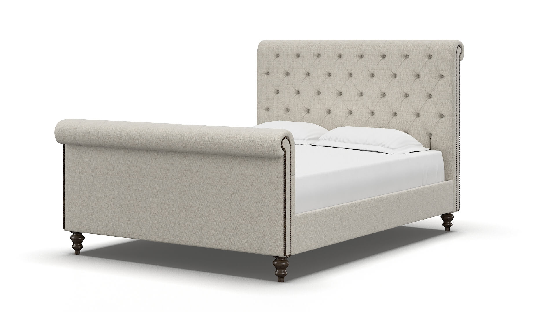 Kaila Catalina Linen Bed espresso legs 5