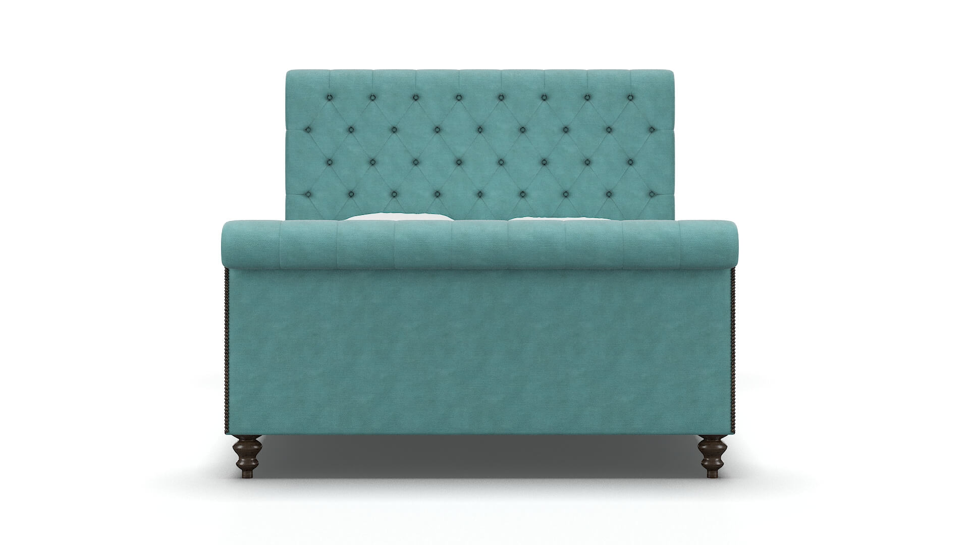 Kaila Curious Turquoise Bed espresso legs 1