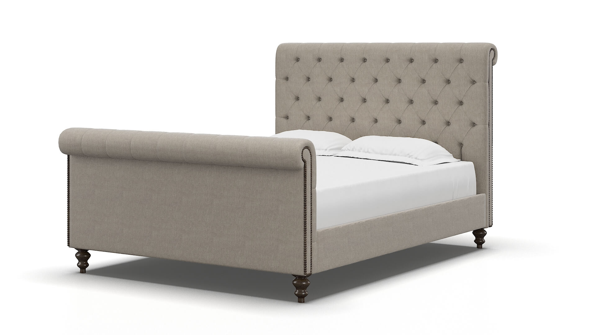 Kaila Derby Linen Bed espresso legs 5
