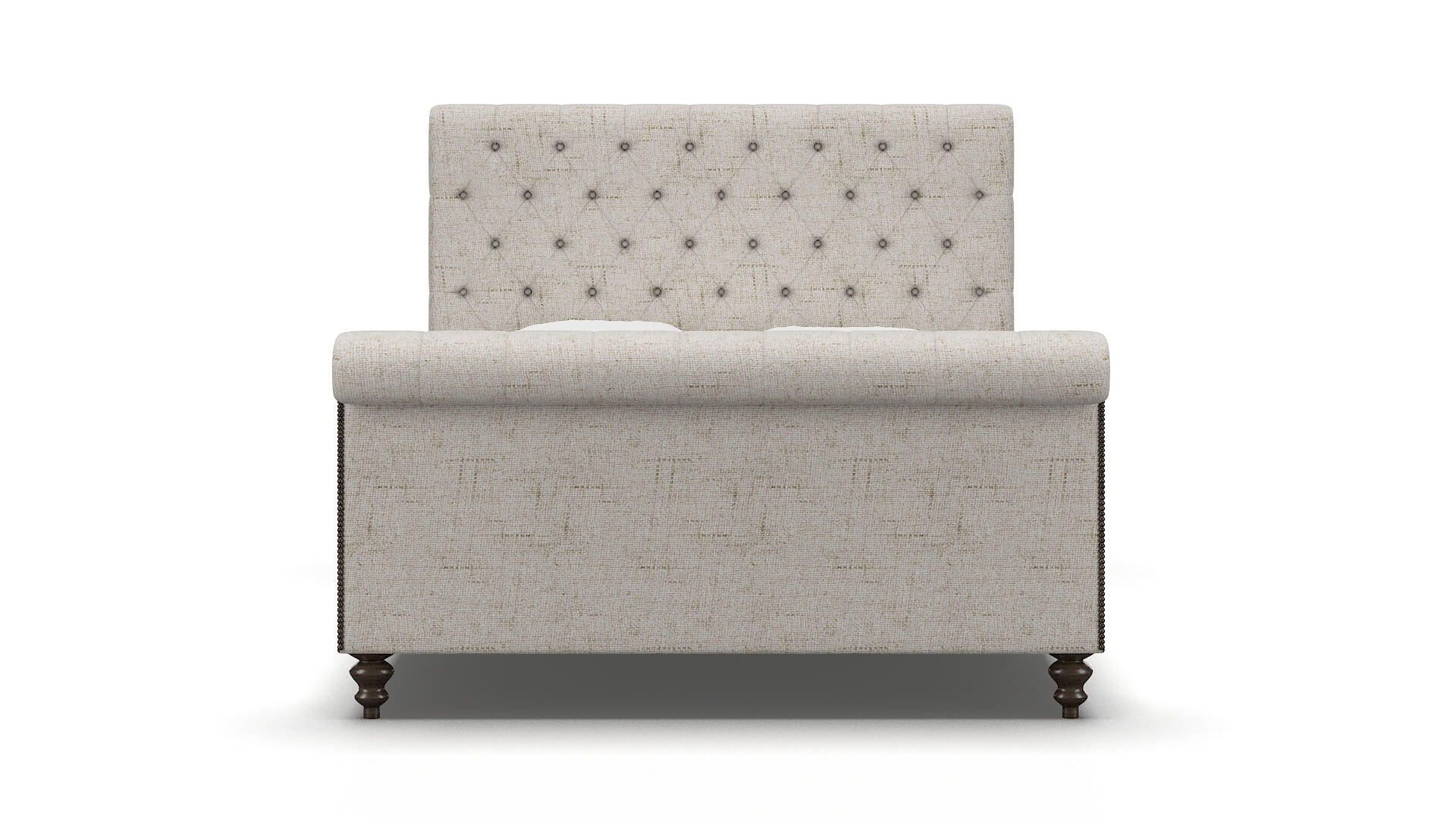 Kaila Derby Taupe Bed espresso legs 1