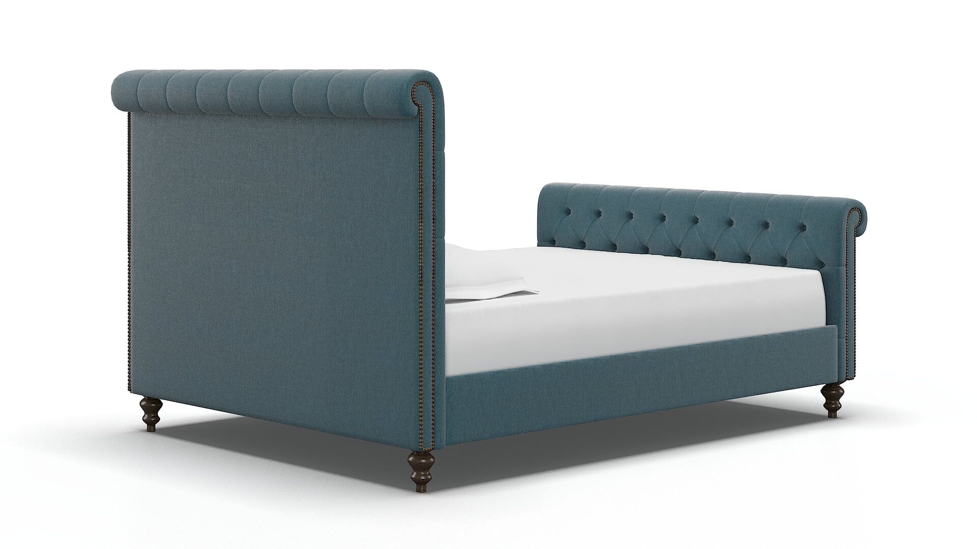 Kaila Hepburn Teal Bed espresso legs 4