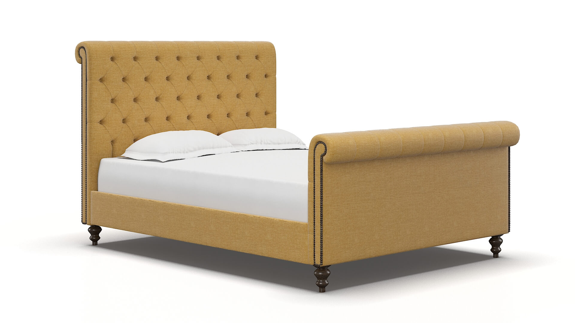Kaila Leslie Saffron Bed espresso legs 2