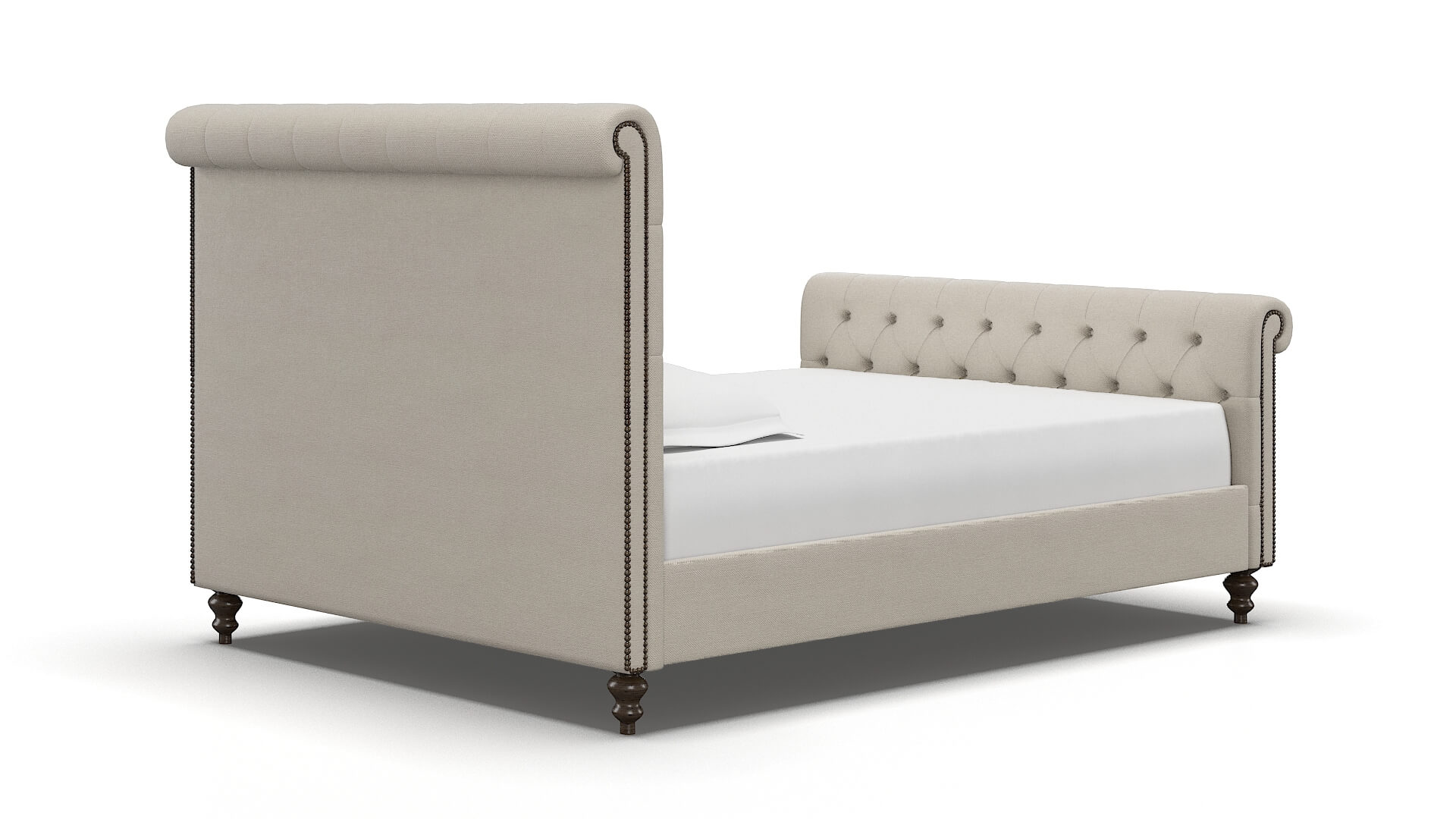 Kaila Malibu Linen Bed espresso legs 4