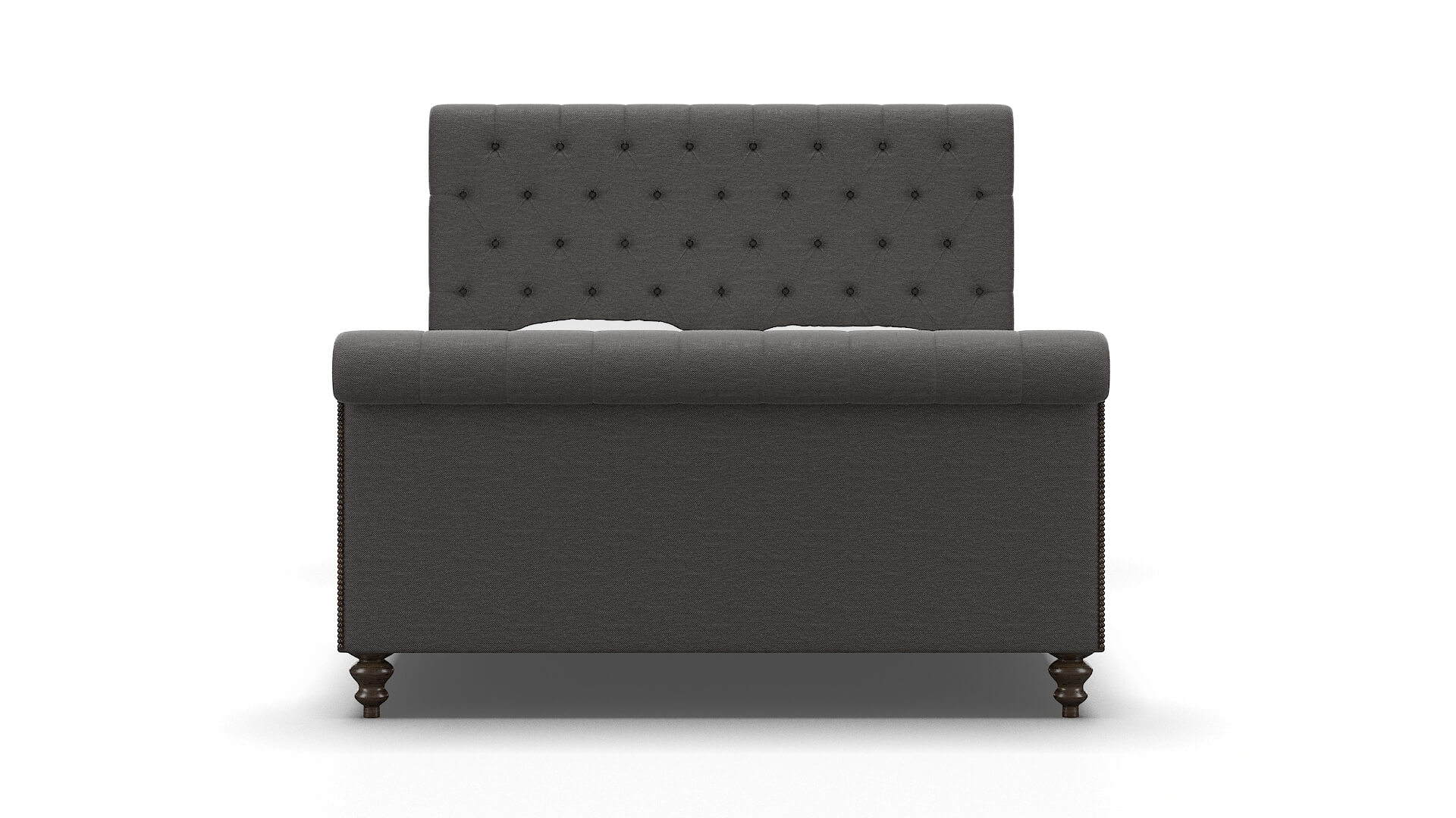 Kaila Oscar Grey Bed espresso legs 1