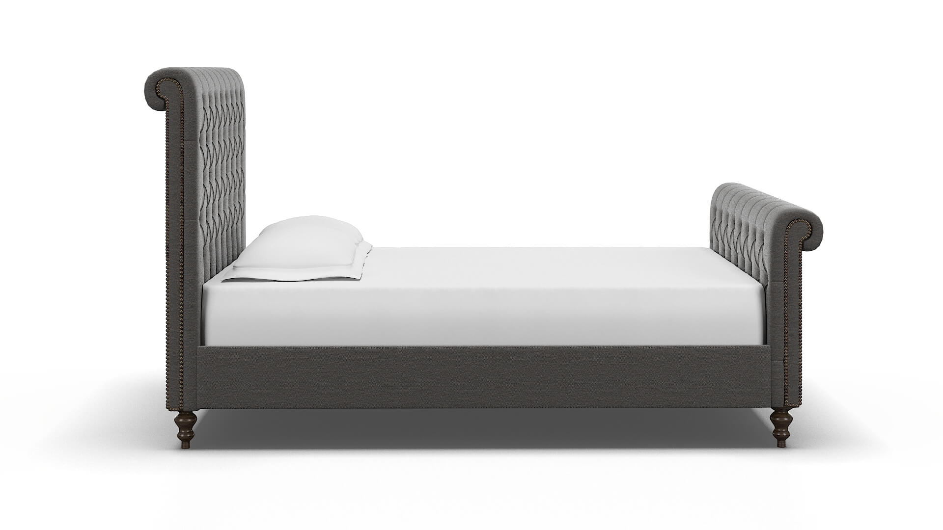 Kaila Oscar Grey Bed espresso legs 3
