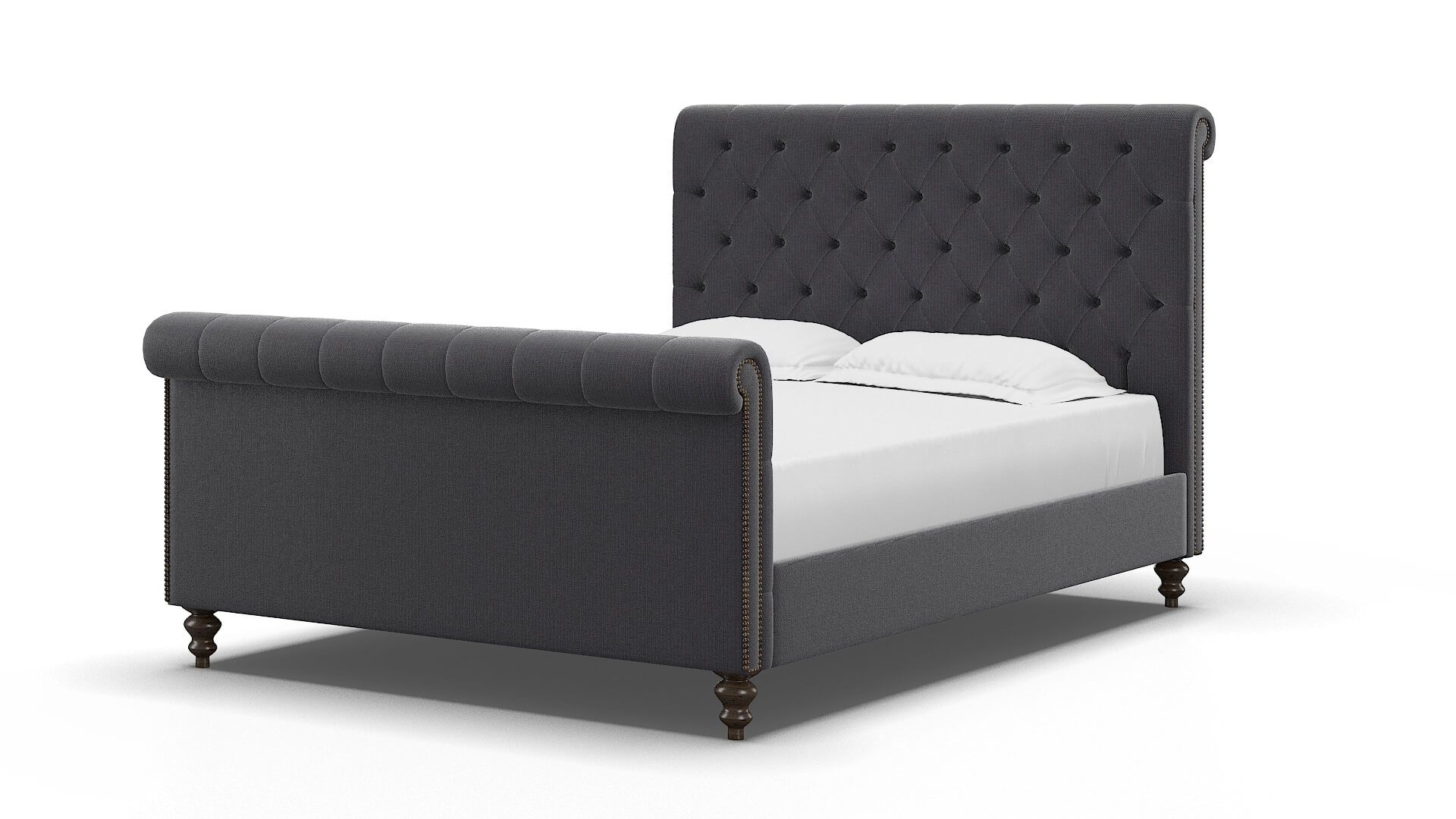 Kaila Parker Charcoal Bed espresso legs 5