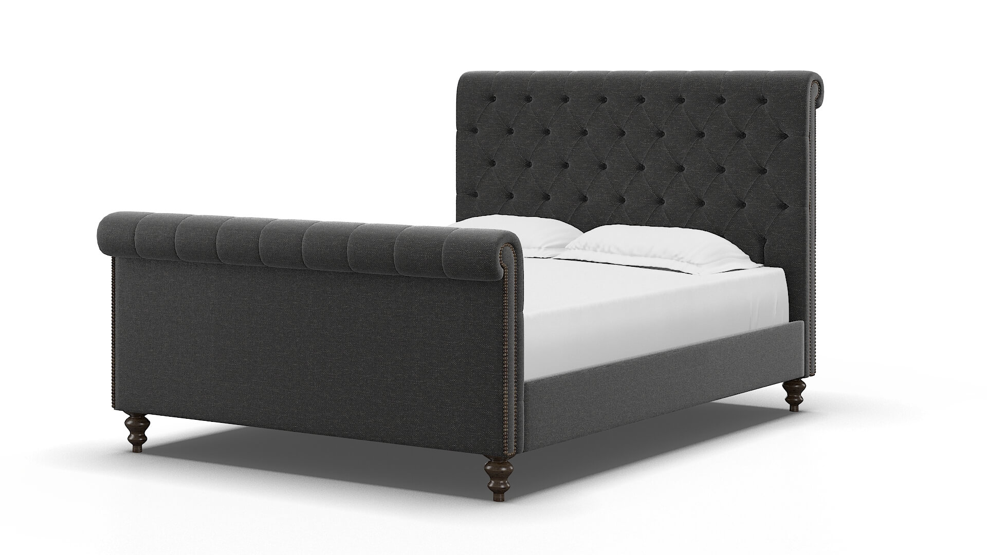 Kaila Phoenix Charcoal Bed espresso legs 5