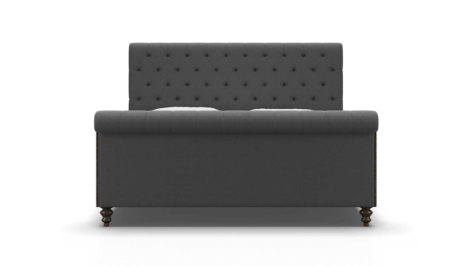 Kaila Rocket Charcoal Bed King espresso legs 1