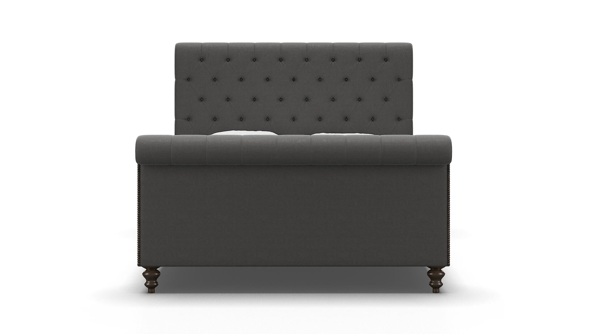 Kaila Rocket Charcoal Bed espresso legs 1