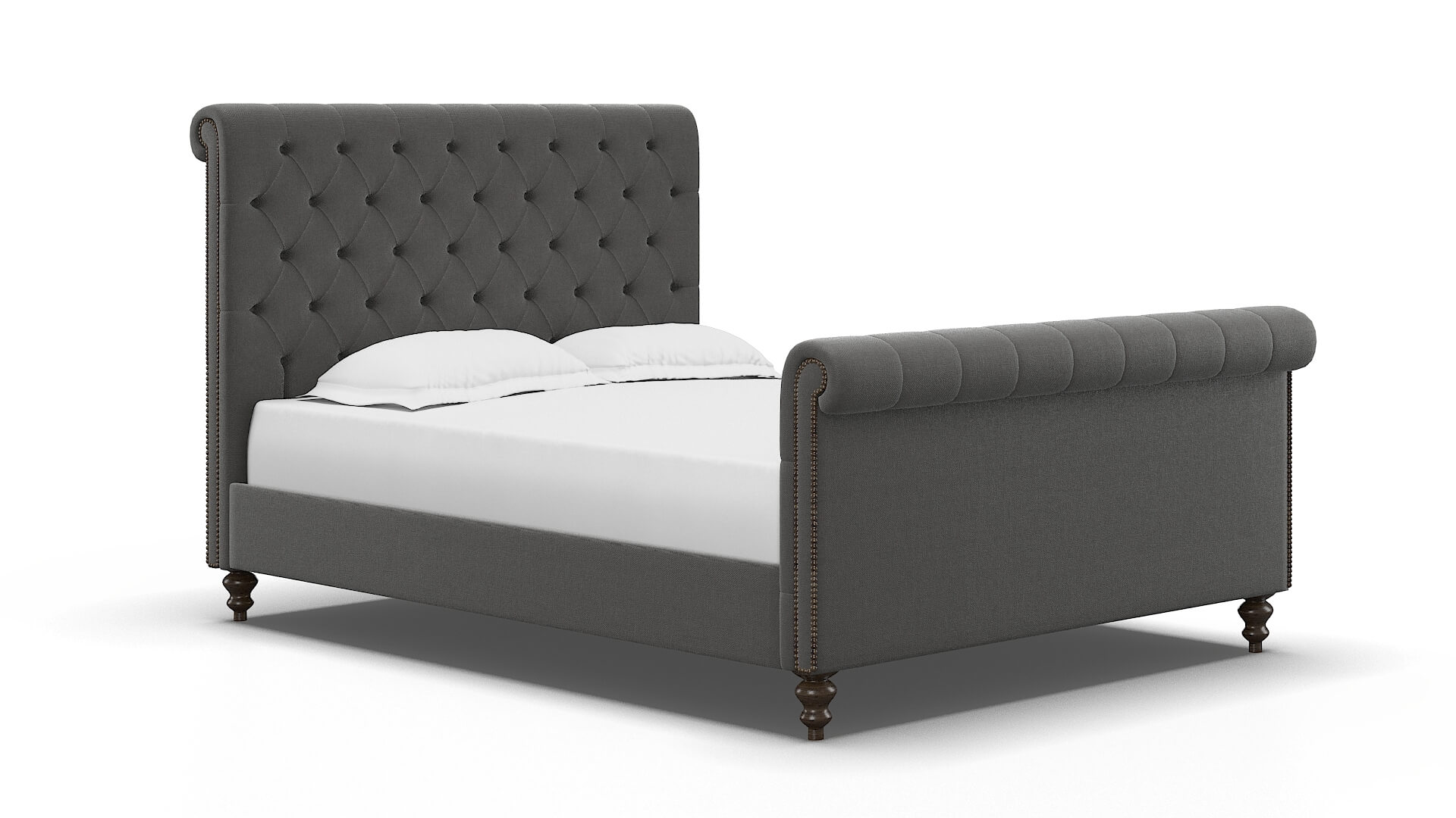 Kaila Rocket Charcoal Bed espresso legs 2