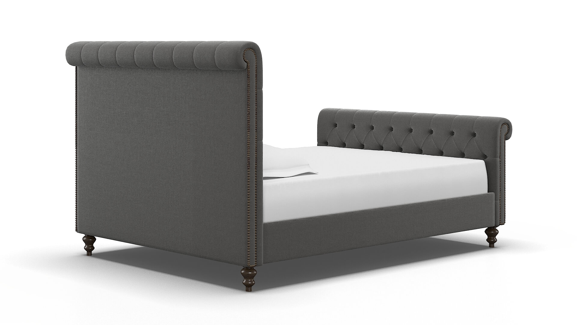 Kaila Rocket Charcoal Bed espresso legs 4