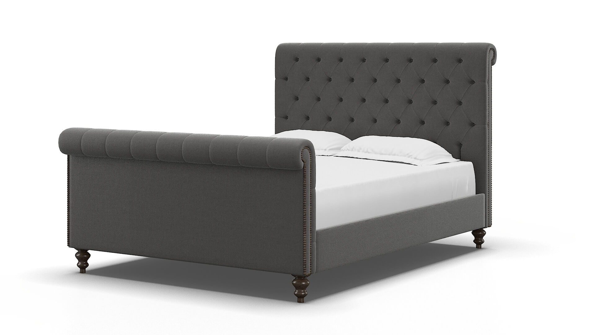 Kaila Rocket Charcoal Bed espresso legs 5