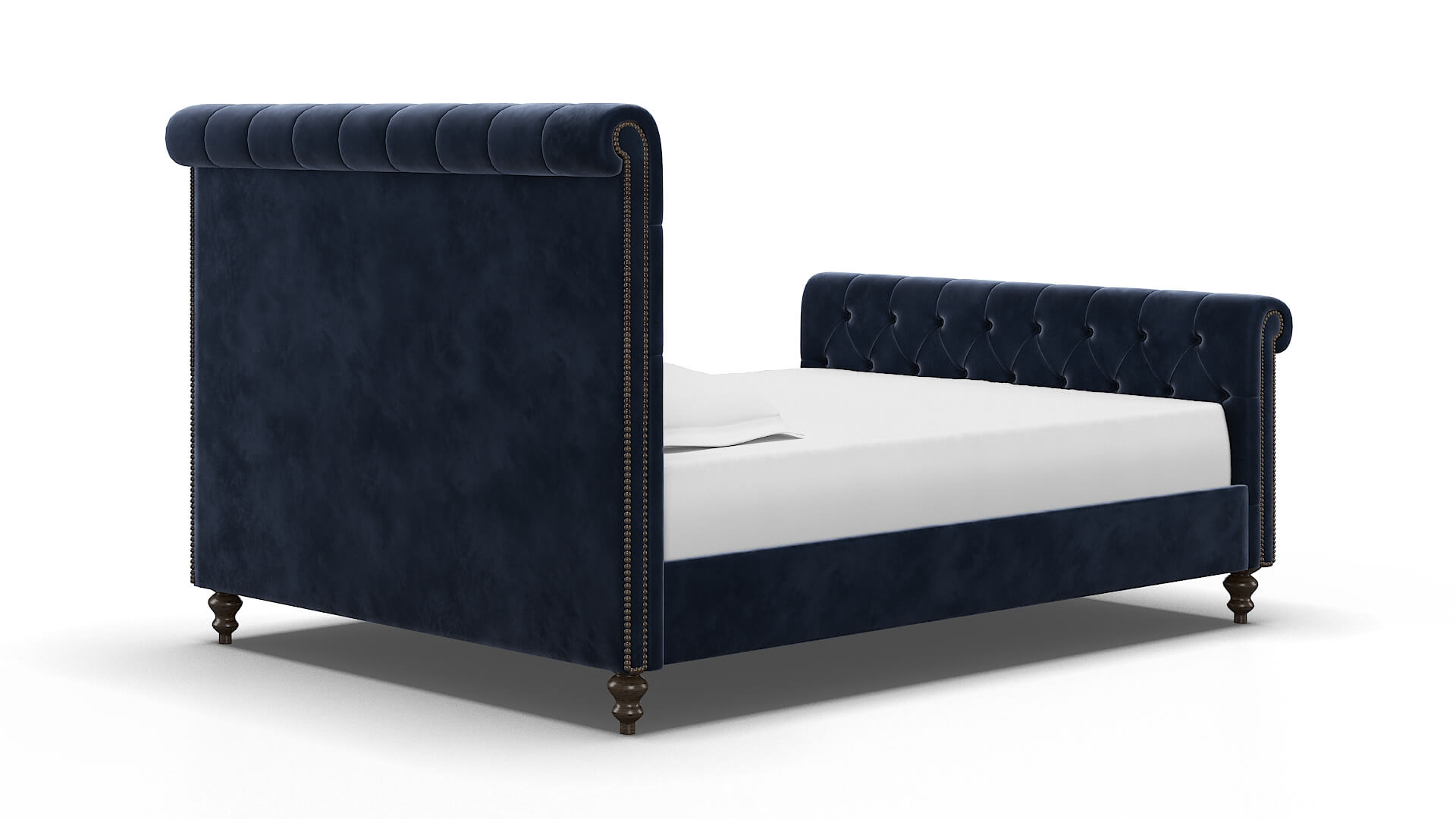 Kaila Royale Cobalt Bed espresso legs 4