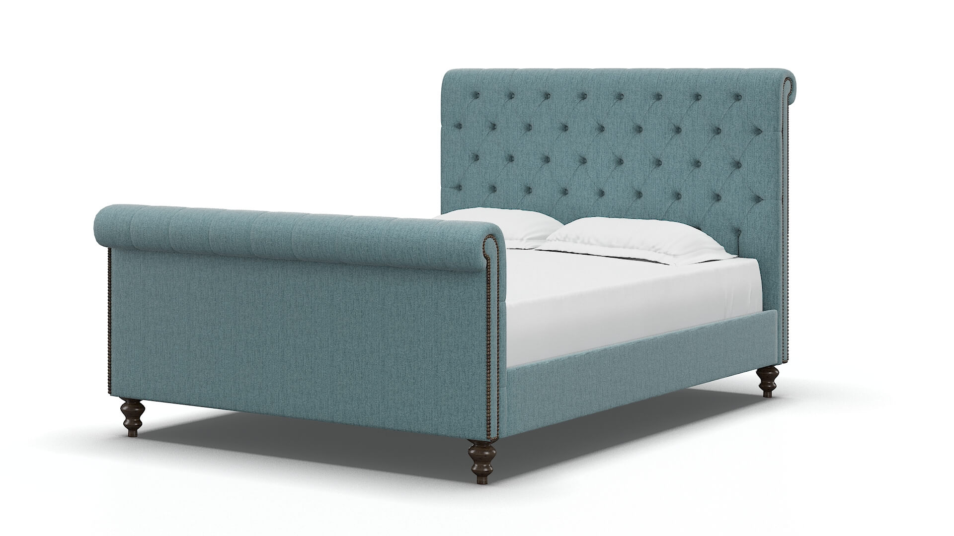 Kaila Sasha Teal Bed espresso legs 5
