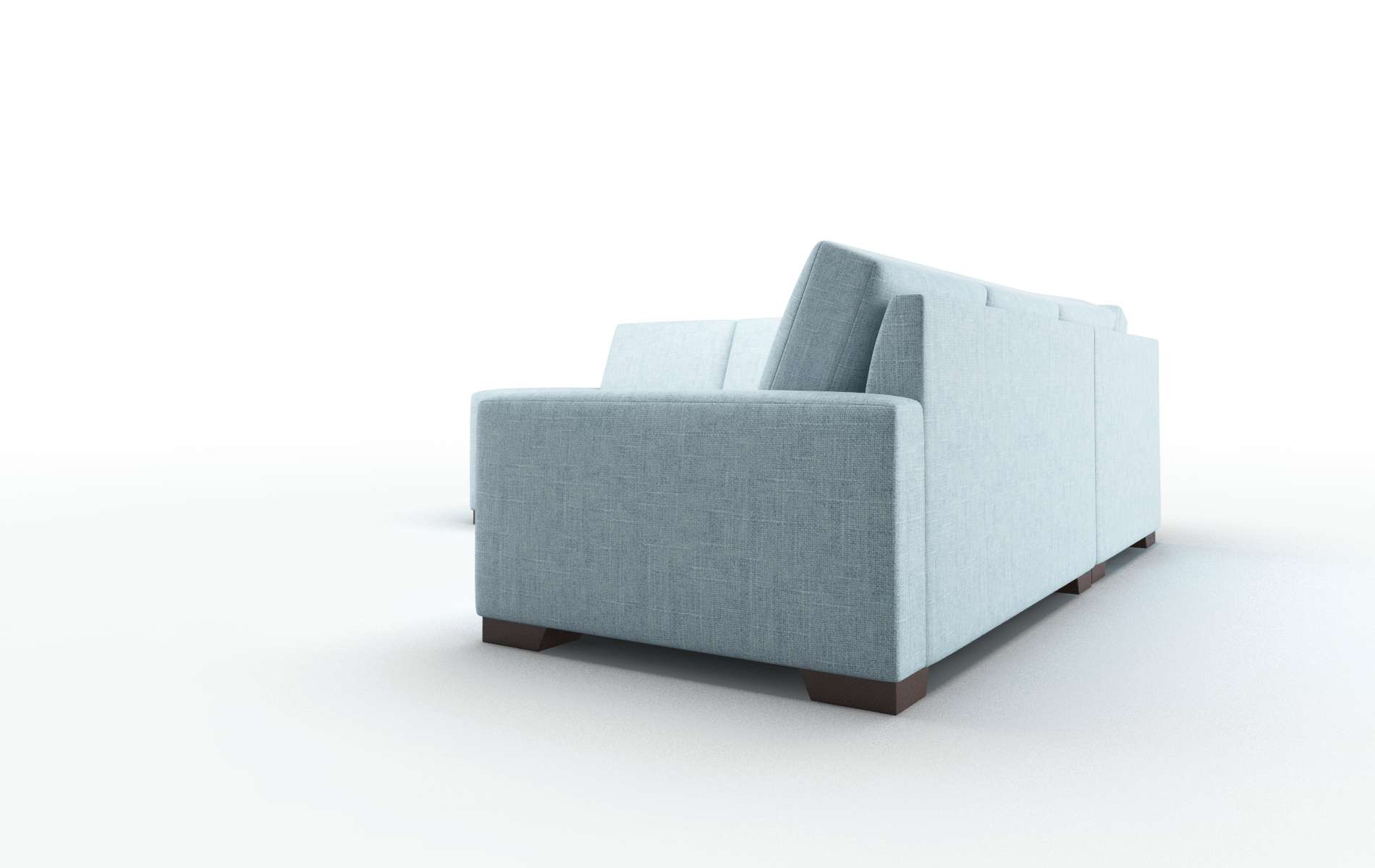 London Atlas Turquoise Sectional espresso legs 4