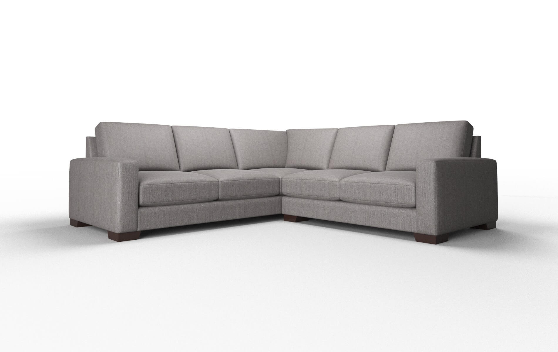 London Atlas_plz Silver Sectional espresso legs