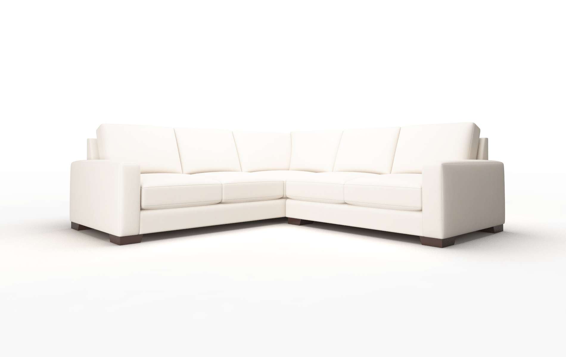 London Blanche Milky Sectional espresso legs 1