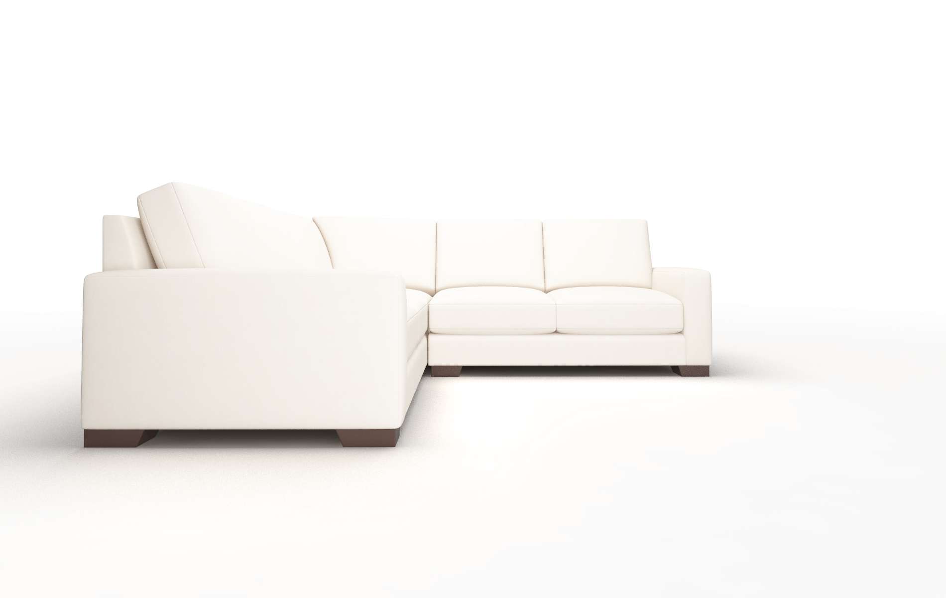 London Blanche Milky Sectional espresso legs 2