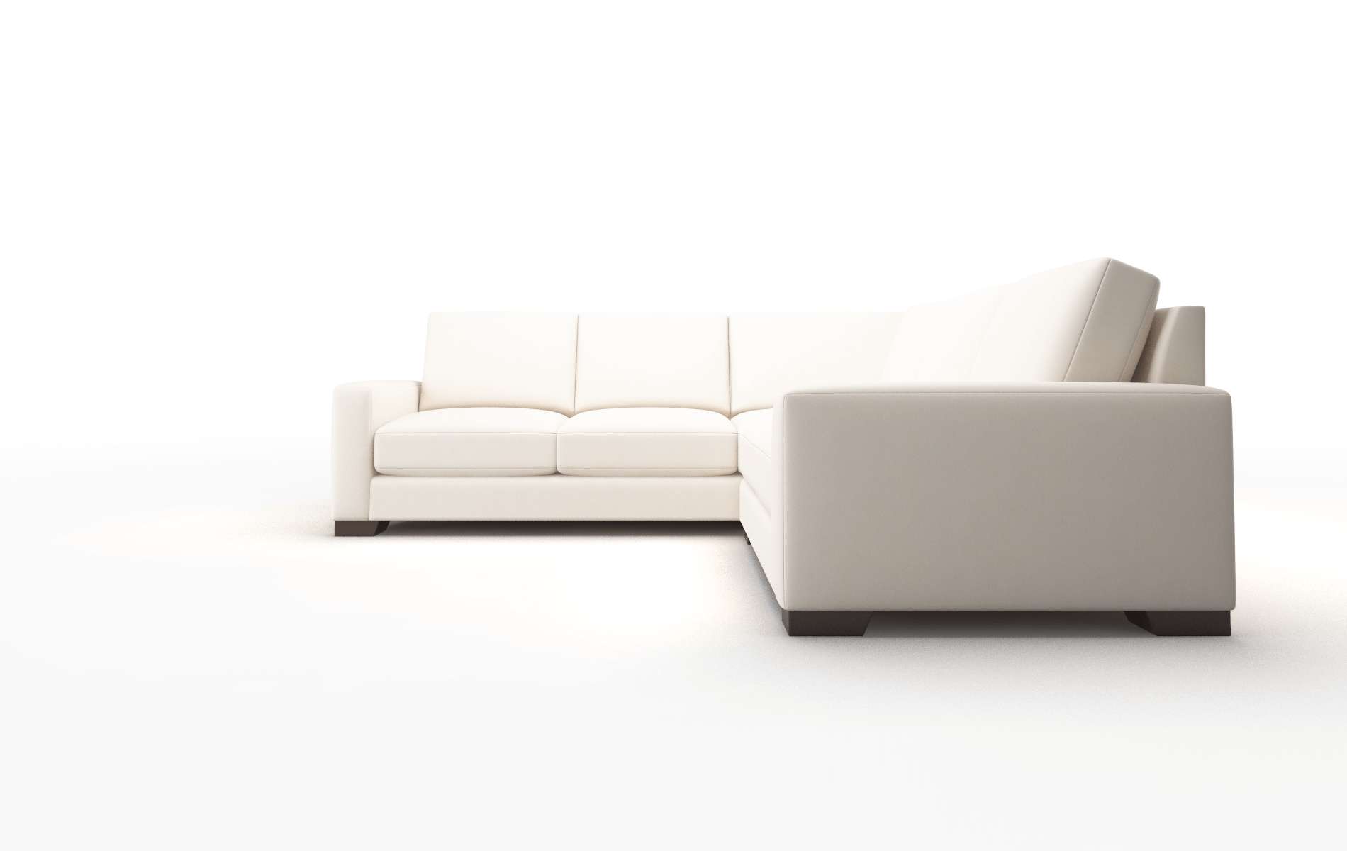 London Blanche Milky Sectional espresso legs 5