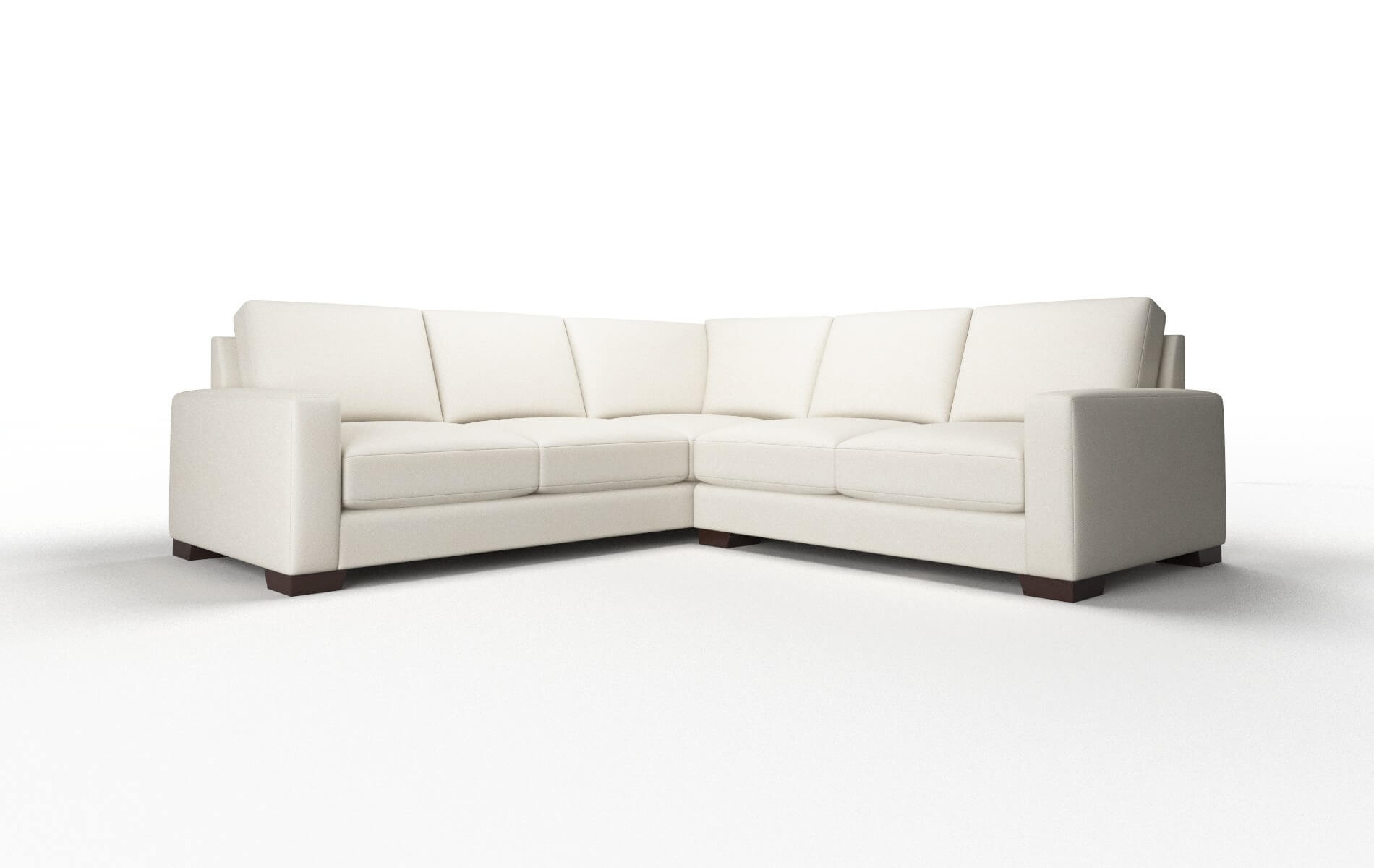 London Bungalow Ivory Sectional espresso legs 1