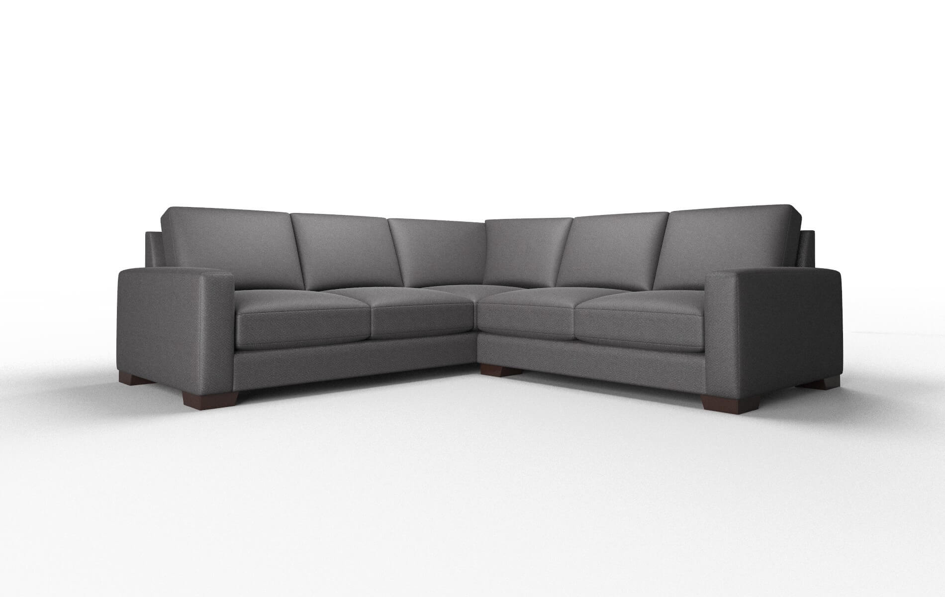 London Catalina Charcoal Sectional espresso legs 1