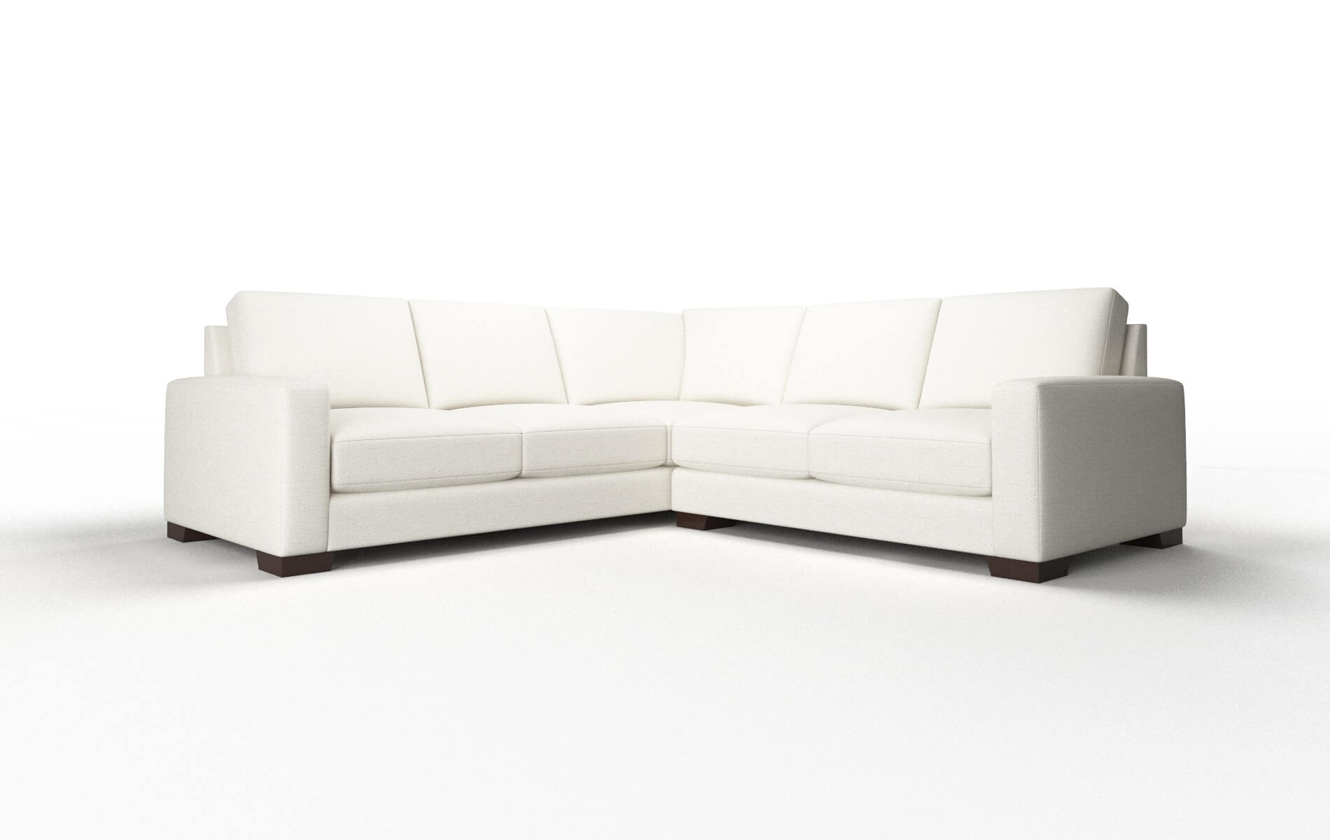 London Catalina Ivory Sectional espresso legs